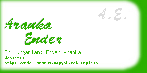 aranka ender business card